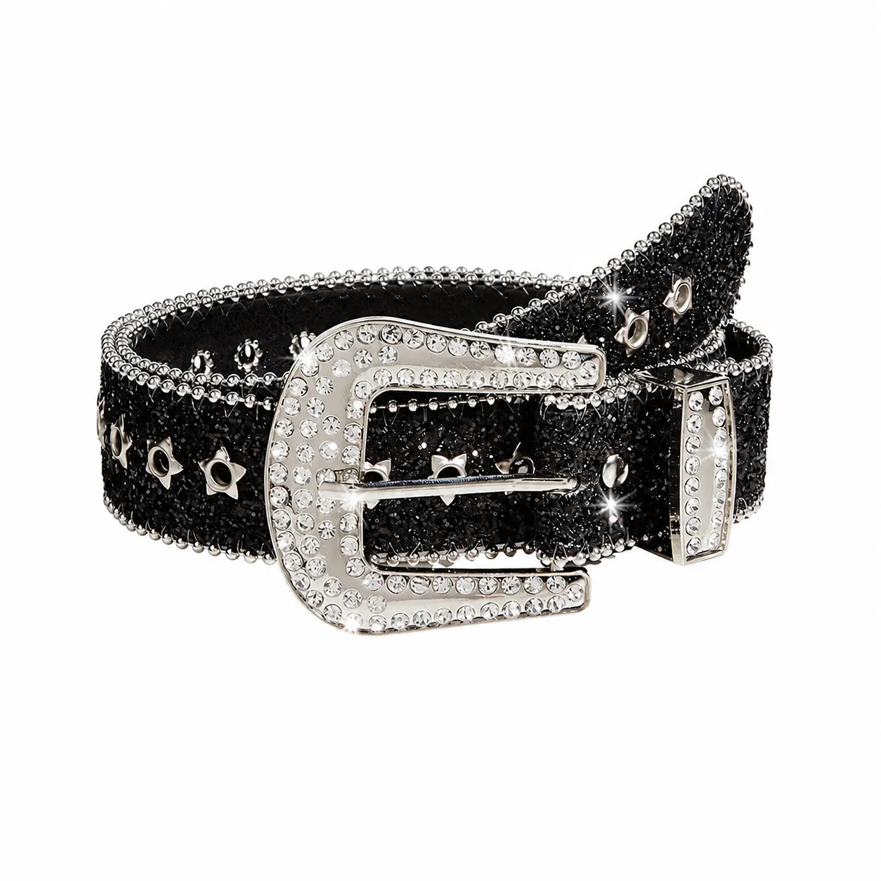 Rhinestone Studded Belt for Women, Sparkly Fashion